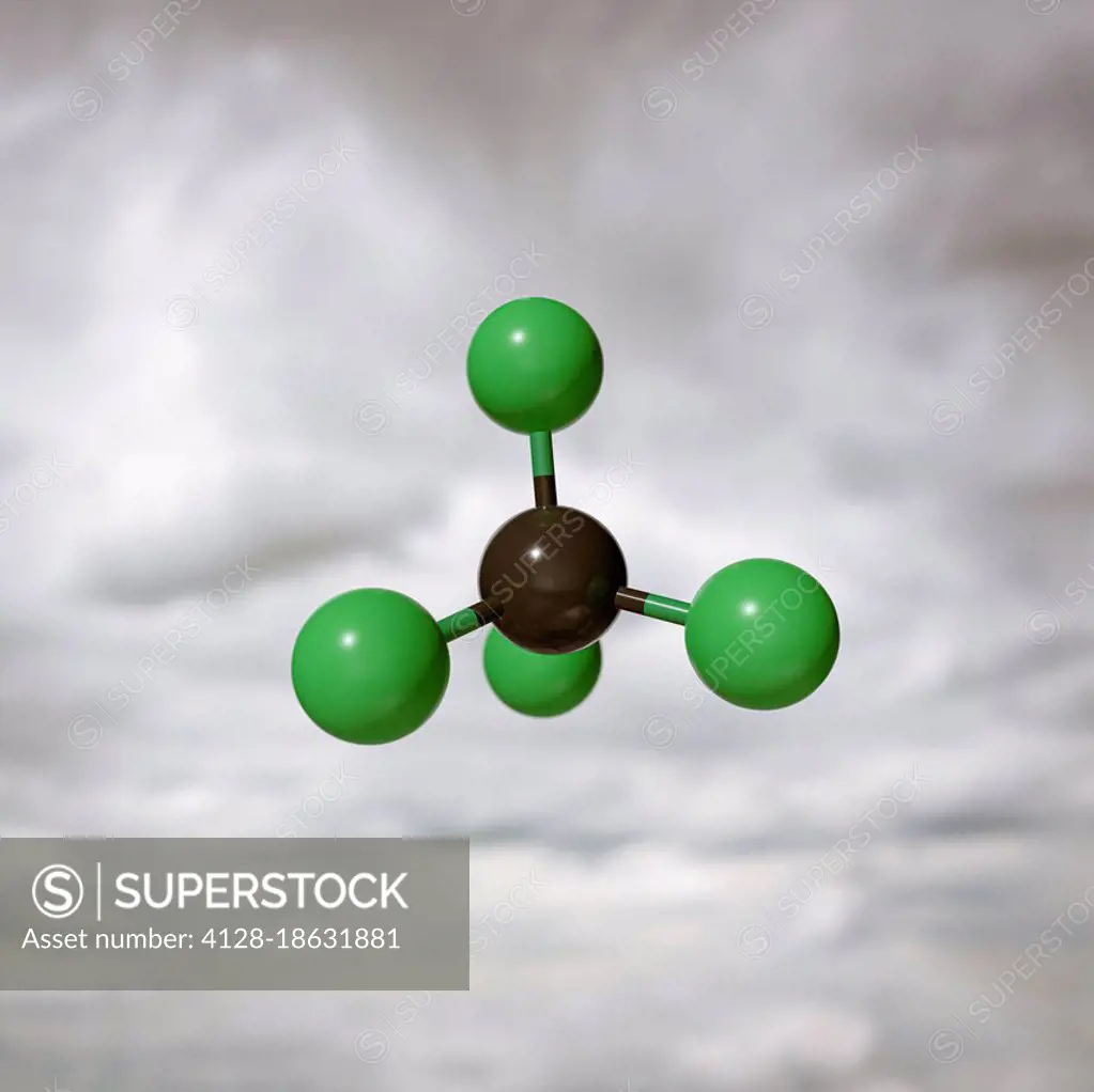 Tetrafluoromethane molecule, illustration