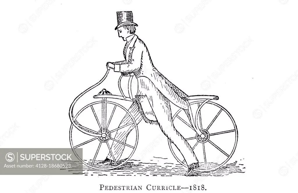 Pedestrian curricle, 19th century illustration