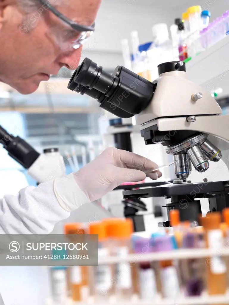 Medical testing of various human samples including blood, urine and chemical in lab.