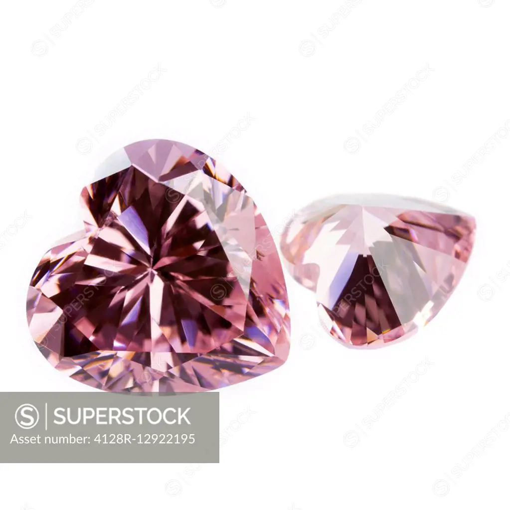 Pink gemstones in the shape of heart