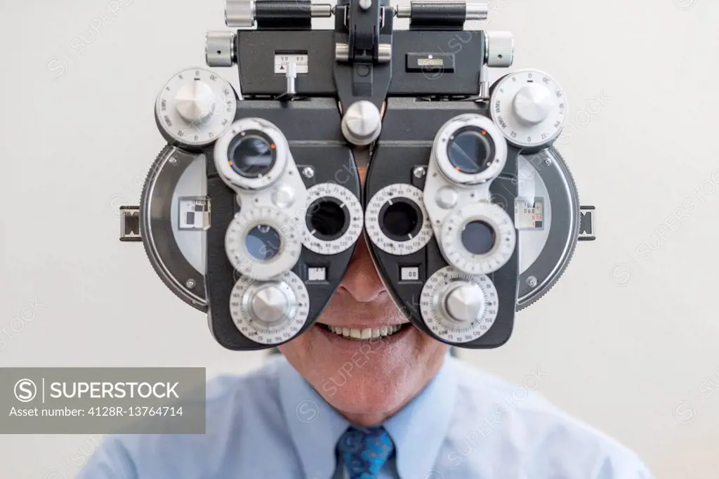 Man having his eyes tested.