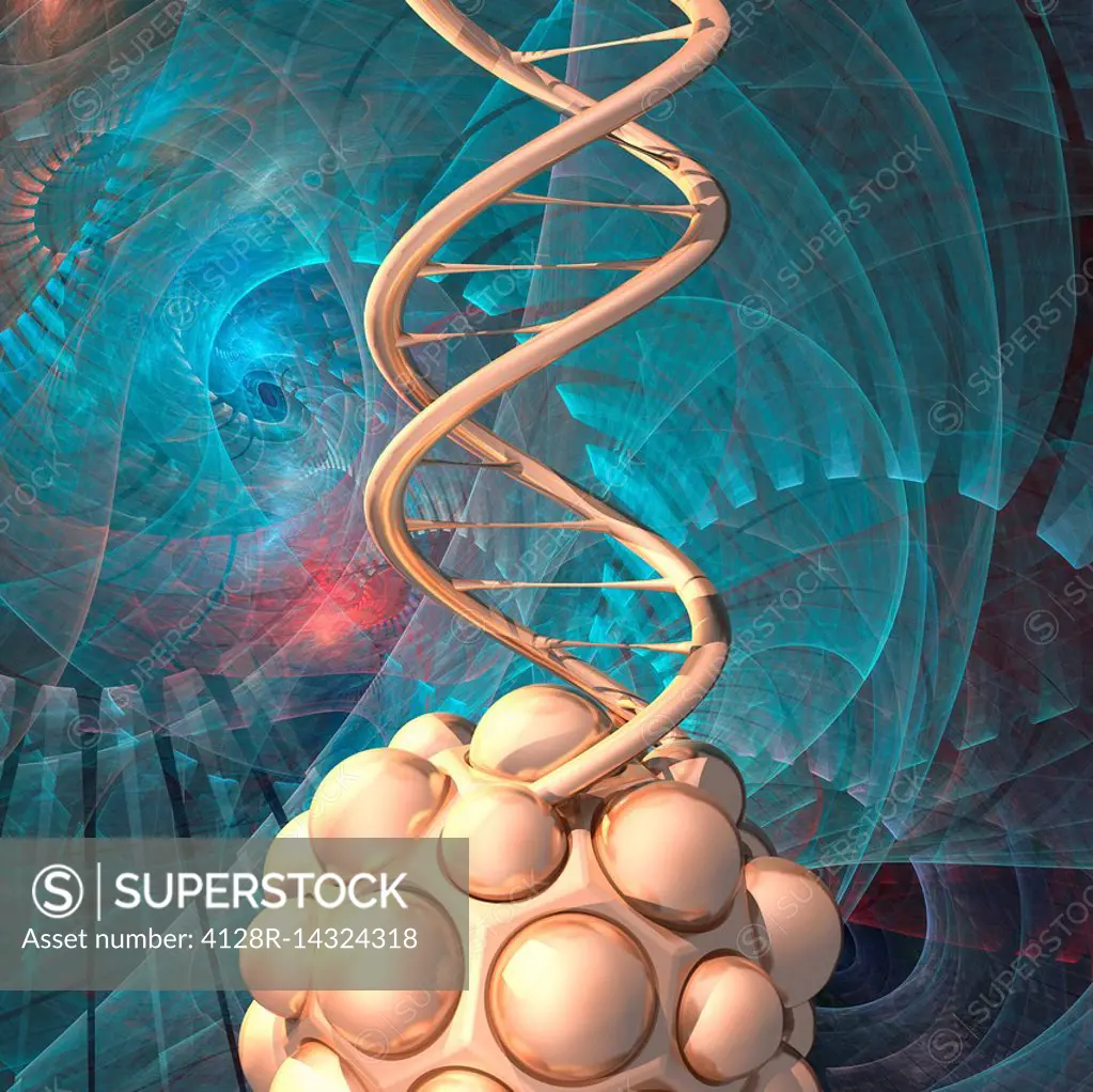 DNA and nanomodule, illustration