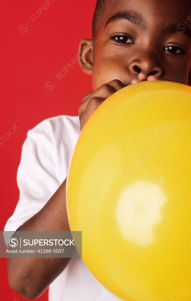 Blowing up a balloon