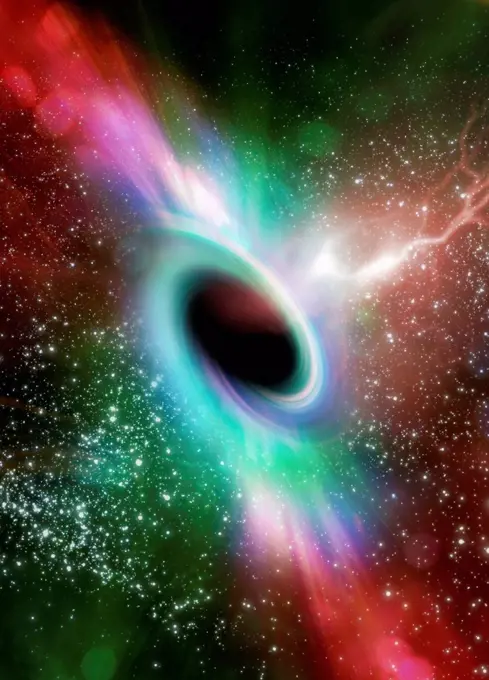 Black hole, computer artwork.