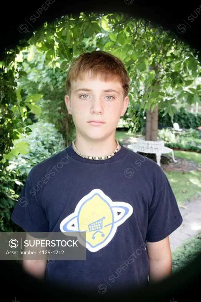 Pinhole portrait of teenage boy