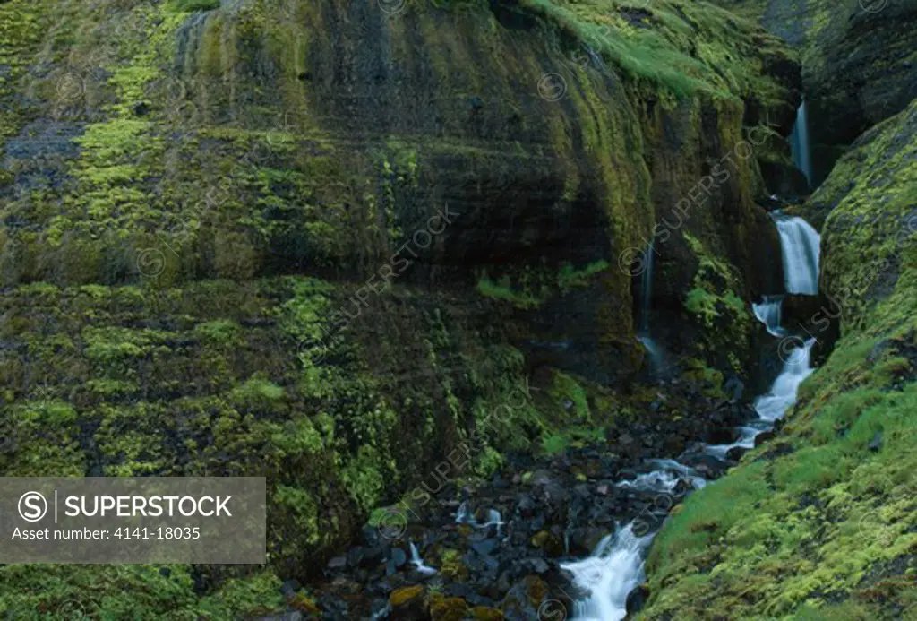 runoff from eyjafjallajokull glacier southwest iceland