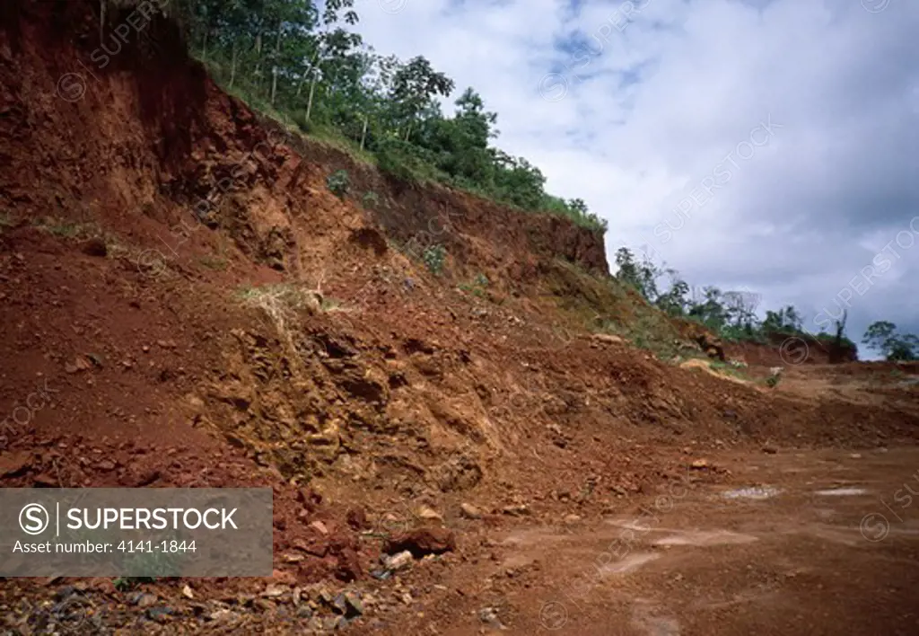 erosion caused by deforestation amazon basin, brazil, south america 