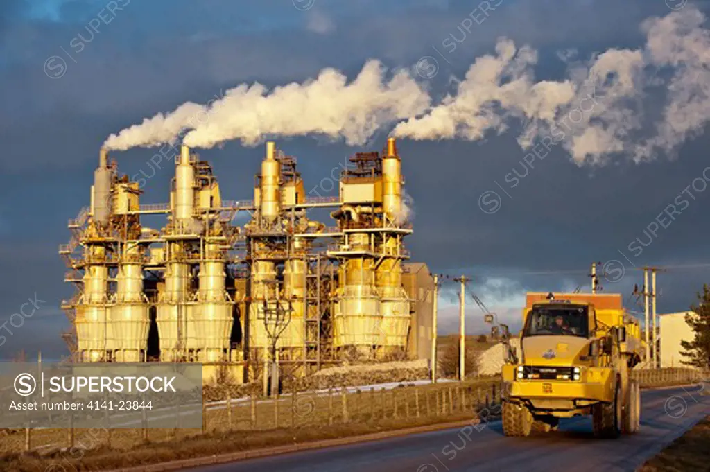 cemex cement works and limestone crushing plant. shap fell, cumbria, uk. december 2008.