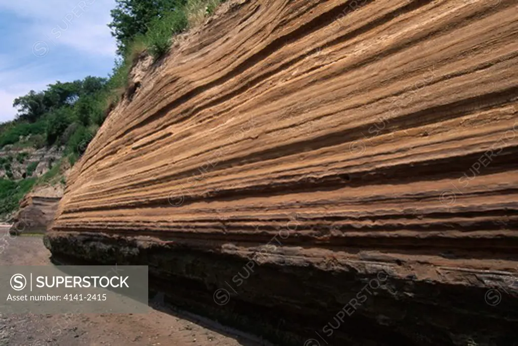 varve deposits (glacial origin) alternate silt & clay layers seattle, washington, usa 