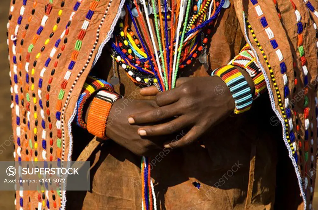 masai wedding garment; masai mara, kenya.