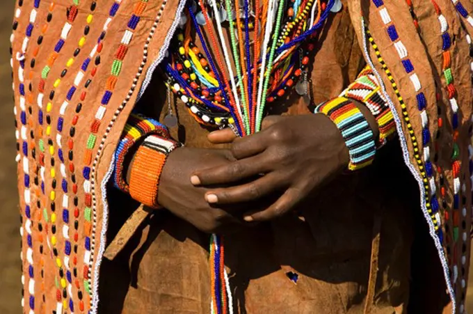 masai wedding garment; masai mara, kenya.