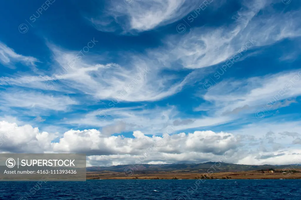 View of the dry southern coast of the Hawaiian Island of Kauai, Hawaii, USA.