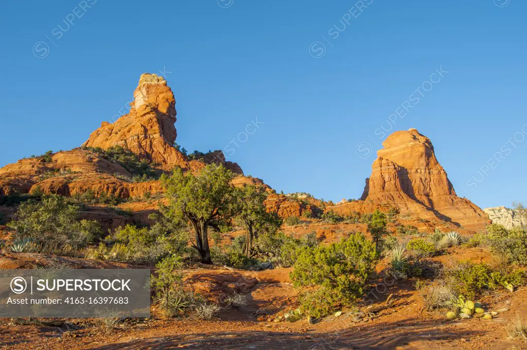 View of the Sphinx Rock and the Mitten near Sedona, Arizona, USA.