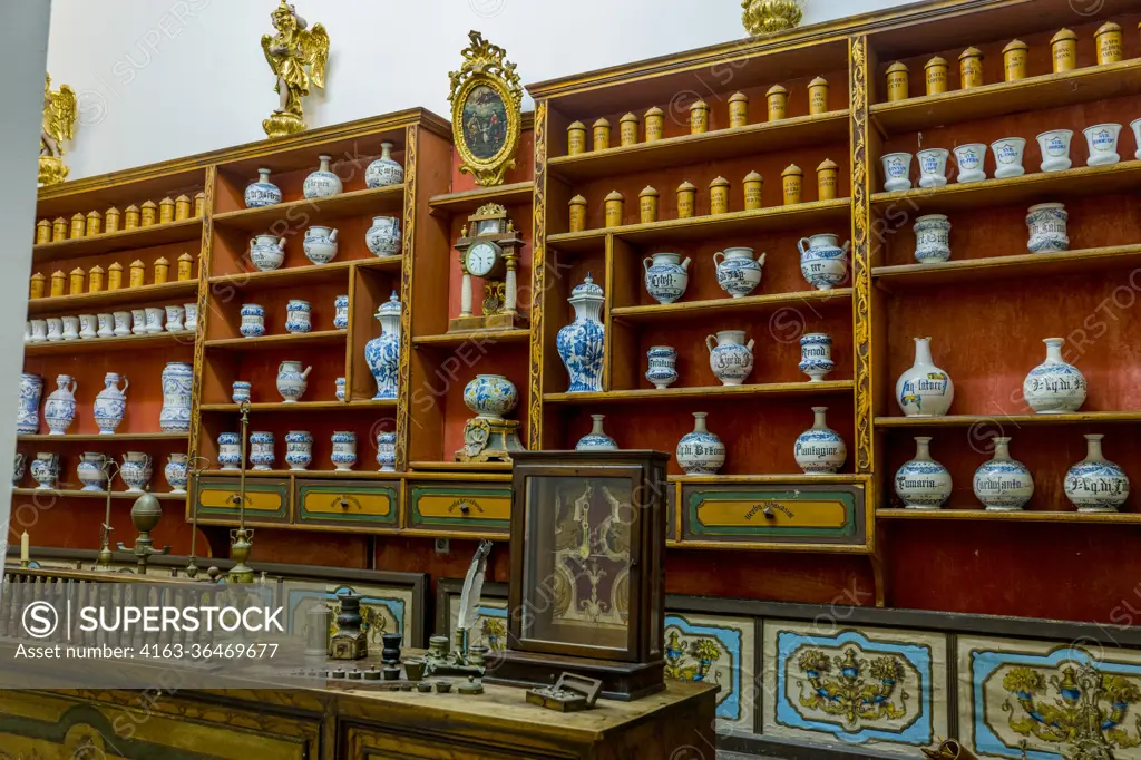 The old pharmacy at the Franciscan Church and Monastery in the old town of Dubrovnik in southern Croatia.