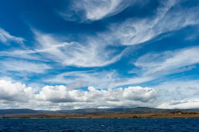 View of the dry southern coast of the Hawaiian Island of Kauai, Hawaii, USA.