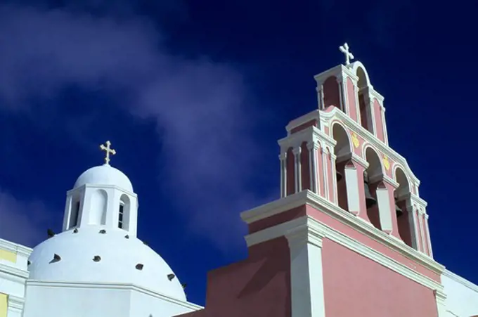 GREECE, SANTORINI, PHIRA, CHURCH