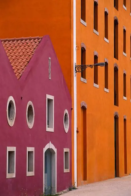 PORTUGAL, LISBON, BELEM, COLORFUL BUILDINGS