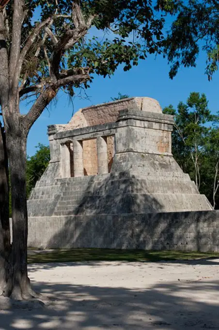 Mexico, Yucatan Peninsula, Near Cancun, Maya Ruins Of Chichen Itza, The Great Ball Court, Bearded Man Temple