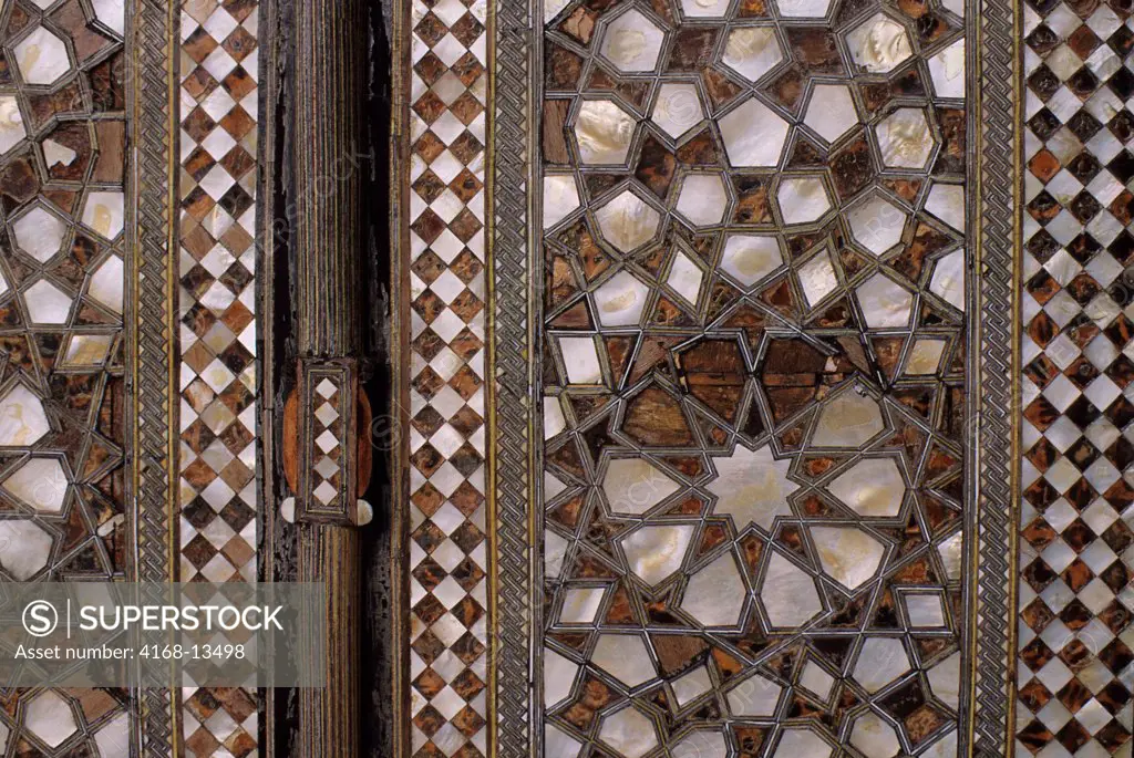 Turkey, Istanbul, Topkapi Palace, Mother Of Pearl Inlaid Door, Detail