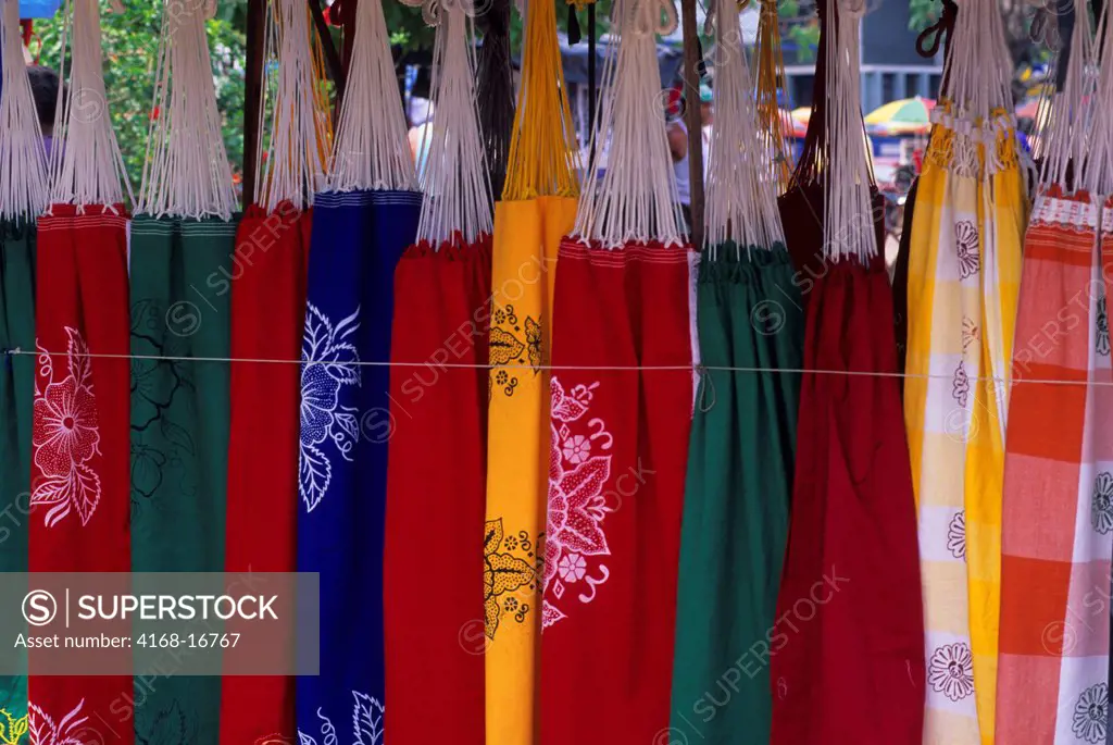 Brazil, Amazon River, Santarem, Colorful Hammocks For Sale