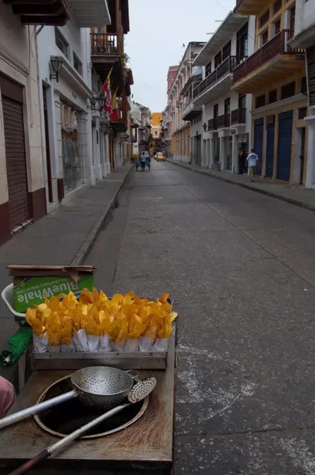 Fried Plantain Chips For Sale In The Streets Of Cartagena, Colombia