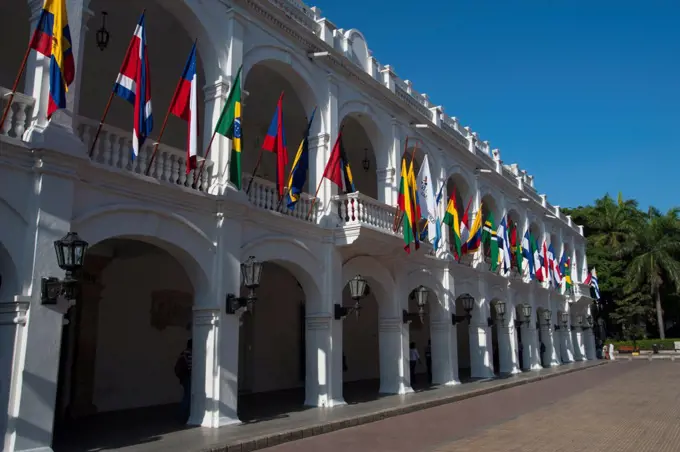 Government Palace In The Walled City Of Cartagena, Colombia, A Unesco World Heritage Site