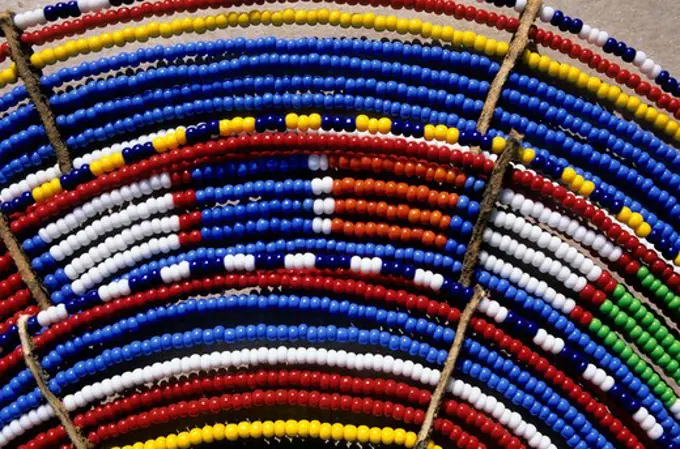 Kenya, Namanga, Tourist Rest Stop, Masai Souveniers, Necklaces, Detail