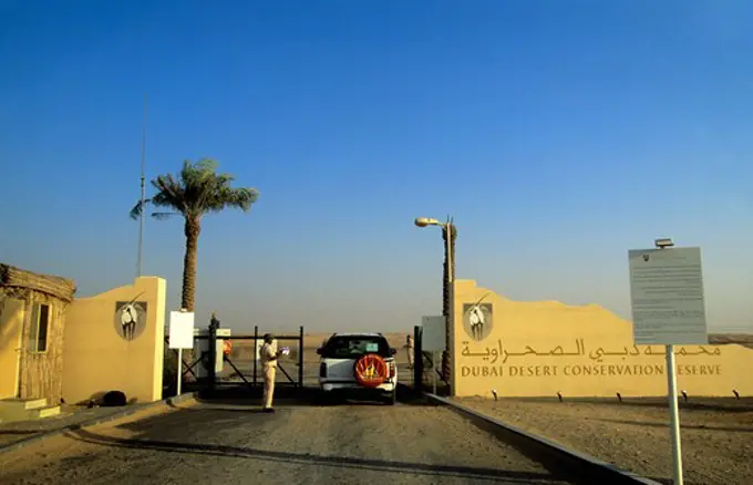 United Arab Emirates, Dubai, entrance to dubai desert conservation reserve