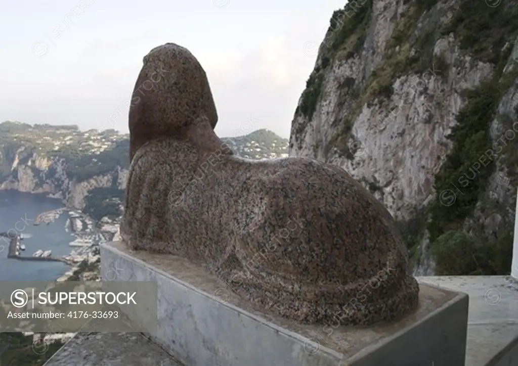 The Sfinx of villa San Michele, Capri. Italy