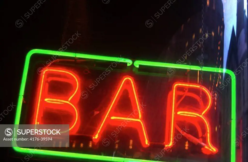 Neonsign ""BAR"", Stockholm 2002