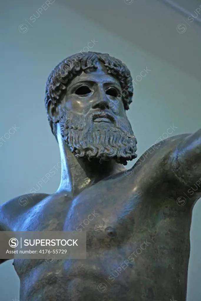 Bronze statue of Zeus or Poseidon. Found in the sea of Cape Artemision, in northen Eubea. Ca 460 BC.