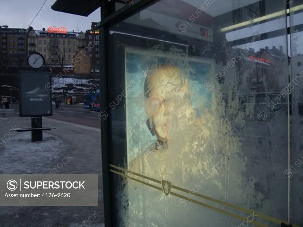 A bus stop in Stockholm