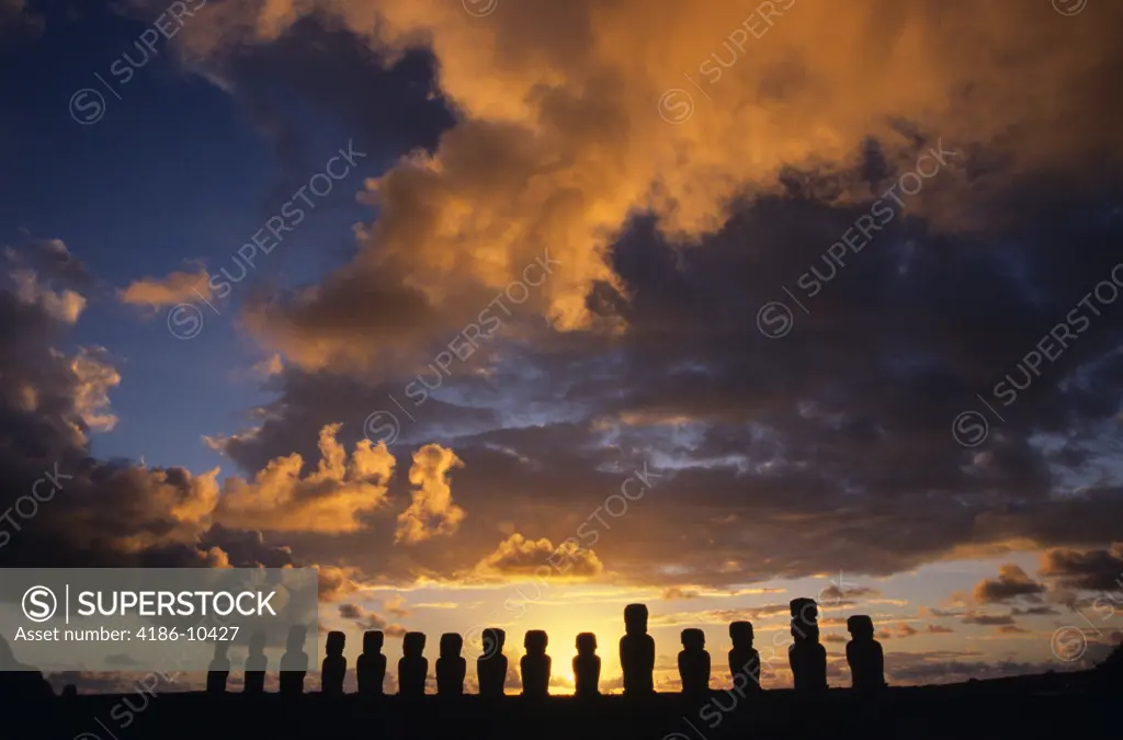 Ahu Tongariki Moai Sunrise Easter Island Chile