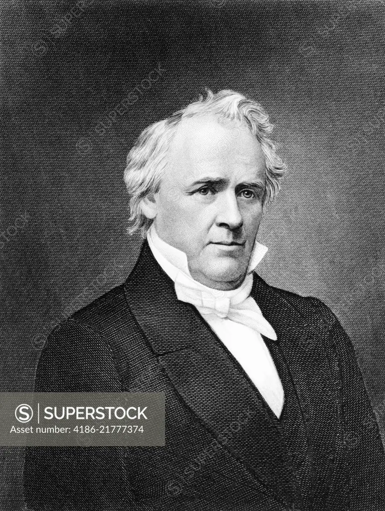 1850s PORTRAIT JAMES BUCHANAN 1791-1868 15th AMERICAN PRESIDENT DEMOCRAT MODERATE BALANCE SLAVERY HOME WHEATON PENNSYLVANIA USA