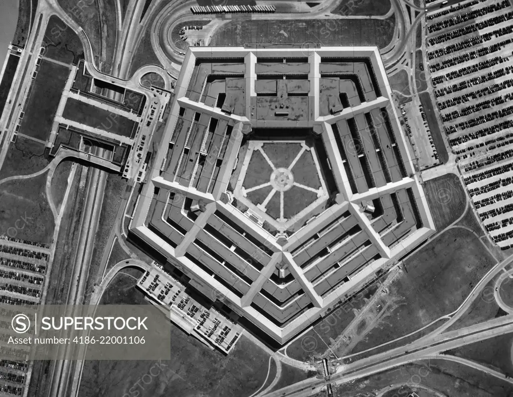 1940s 1950s AERIAL VIEW THE PENTAGON ARLINGTON VA USA