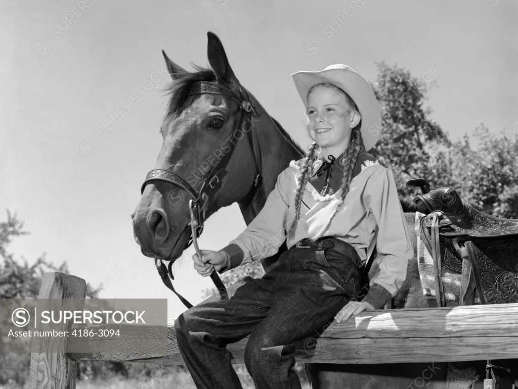 1960S Horse Girl Fence