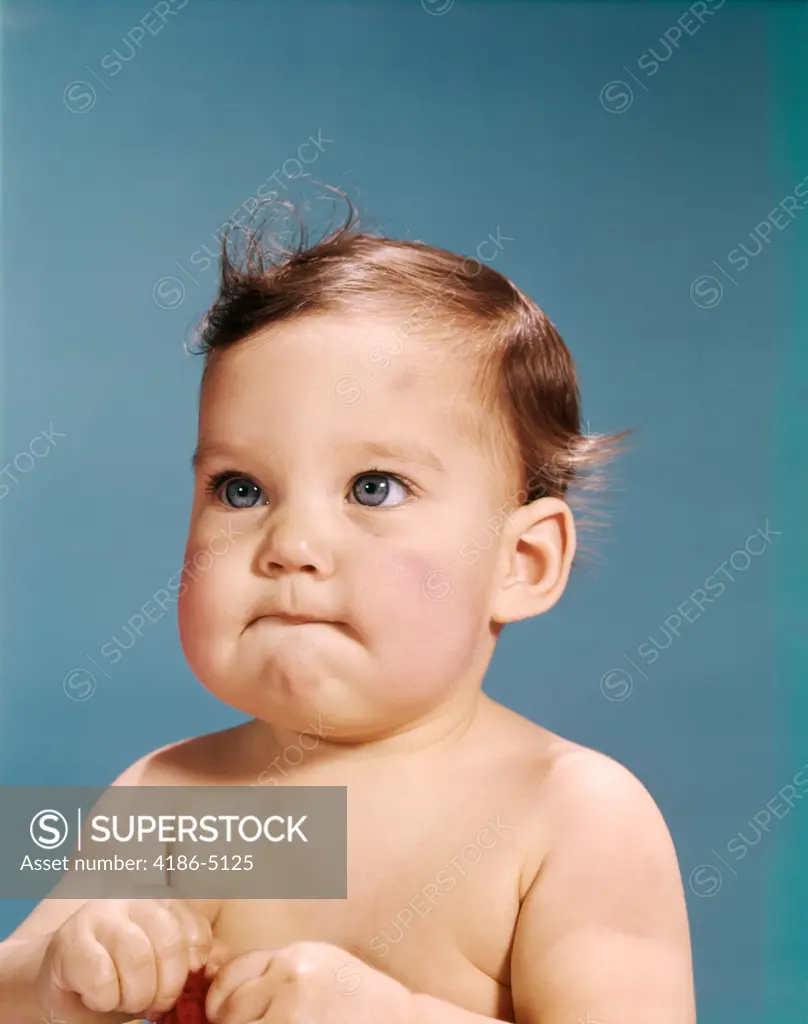 1960S Baby Portrait Serious Facial Expression