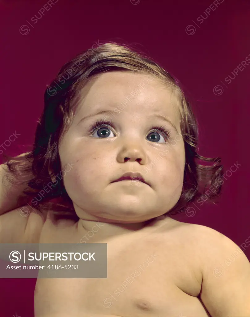 1960S Portrait Chubby Cheeks Big Eyes Brunette Baby Girl