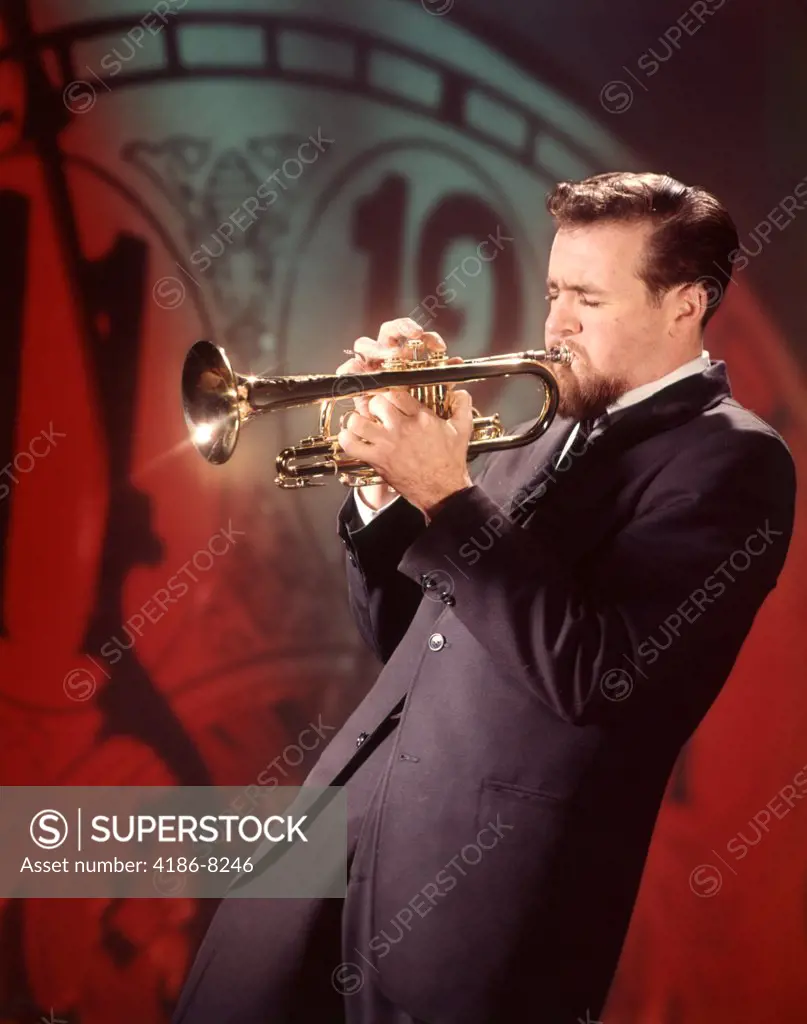 1960S Jazz Musician Man Playing Trumpet