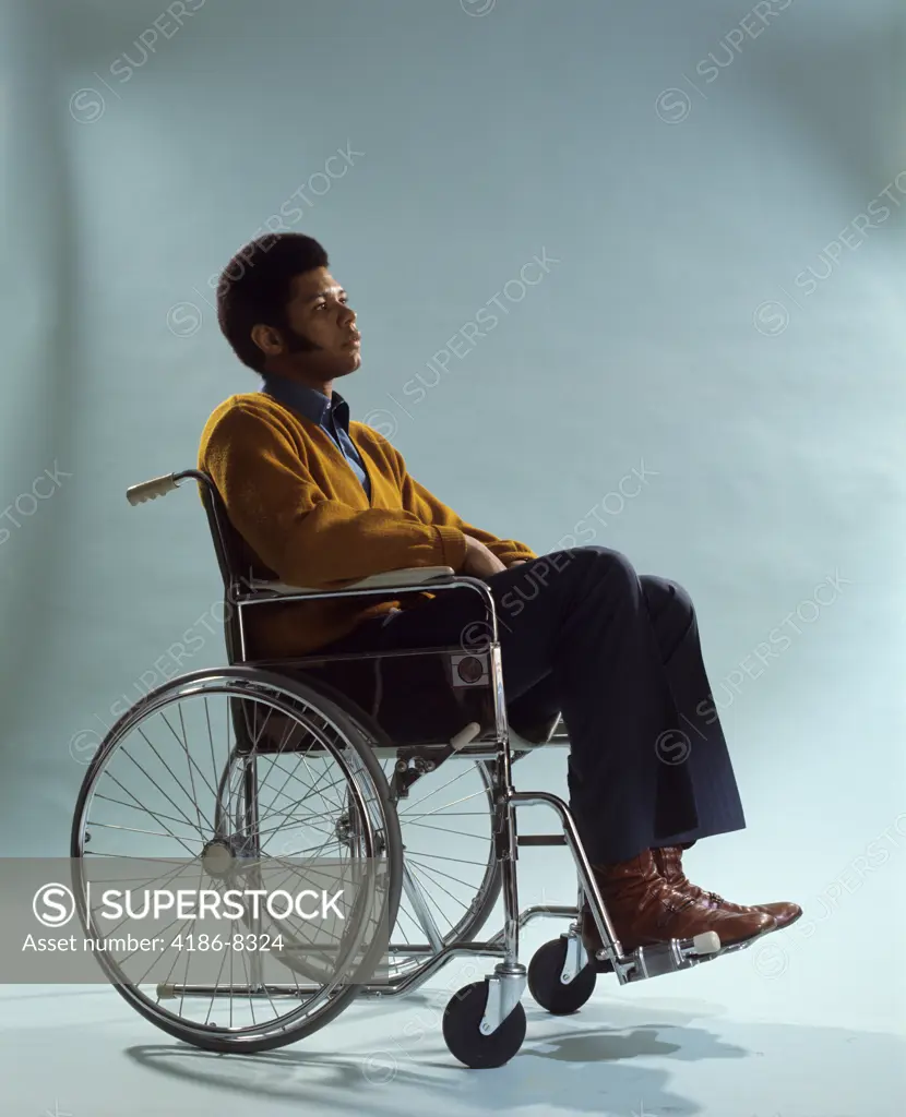 1970S African American Man Sitting In Wheelchair