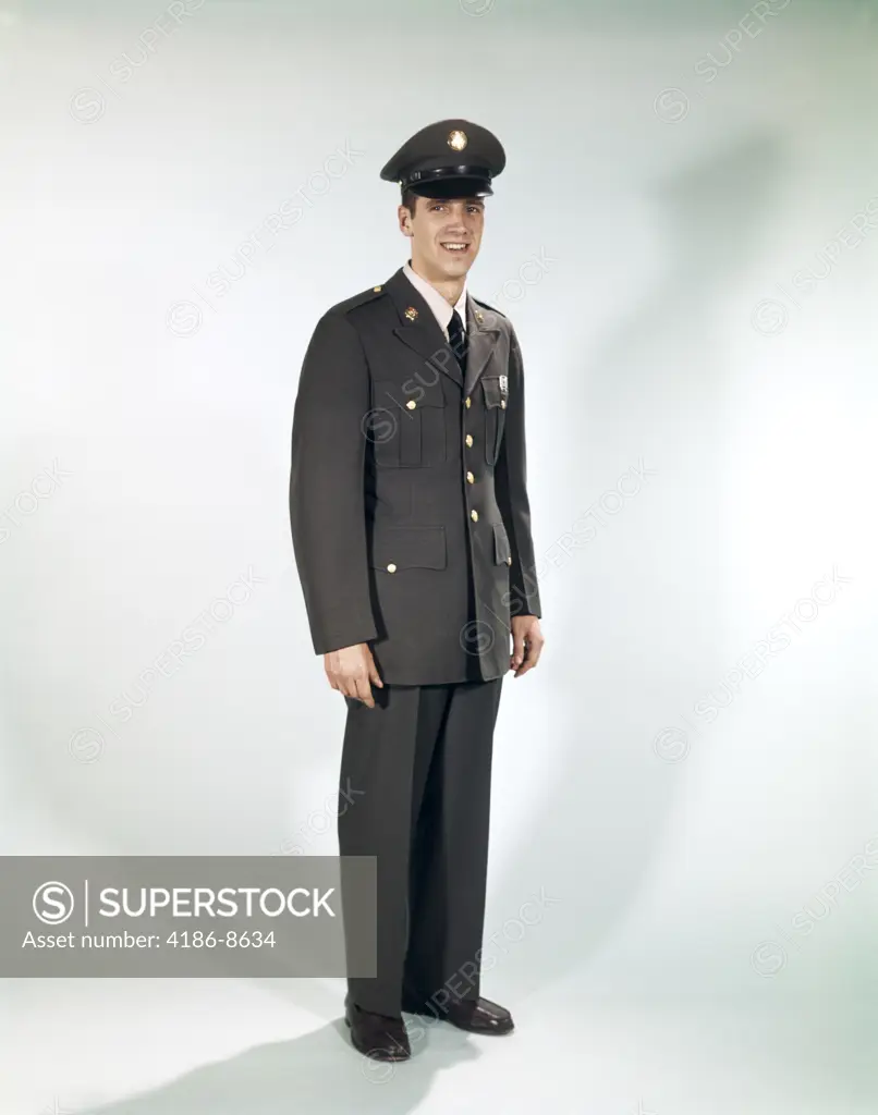 1960S Full Length Portrait Standing Soldier Smiling Army Uniform