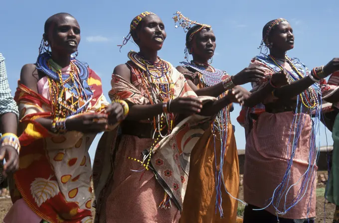 Kenya Masai Women Singing, Masai Mara