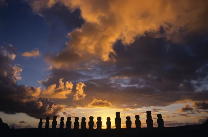 Ahu Tongariki Moai Sunrise Easter Island Chile