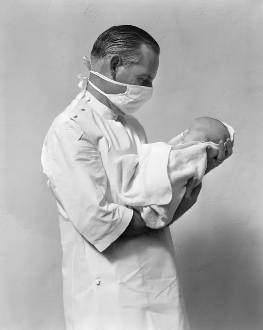 1940S Doctor Baby Newborn Infant Delivery Mask