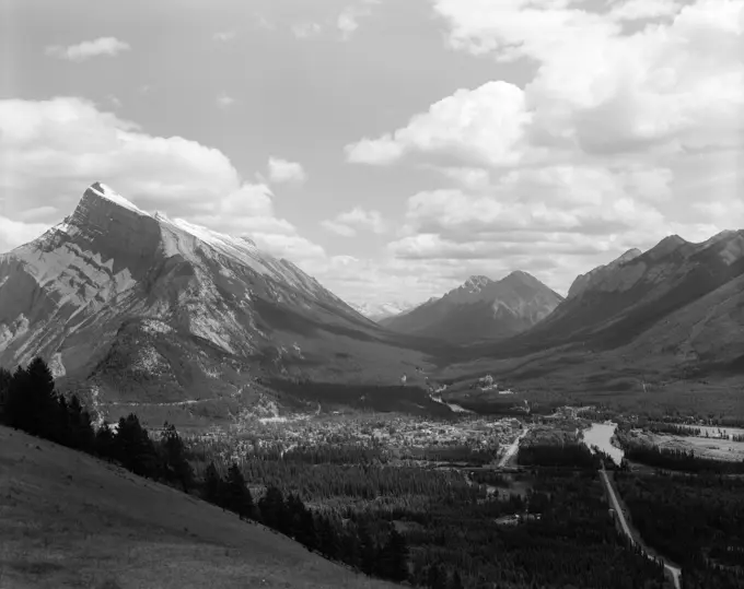 1930S Mount Rundle Banff National Park Canadian Rockies Alberta Canada