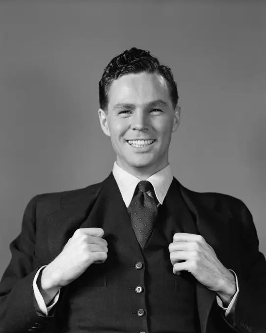 1940S Man In Suit Smiling