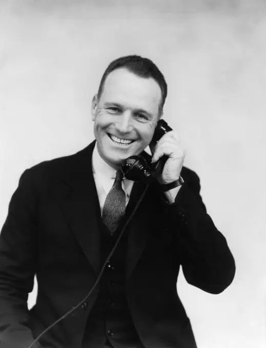 1930S Man Talking On Telephone