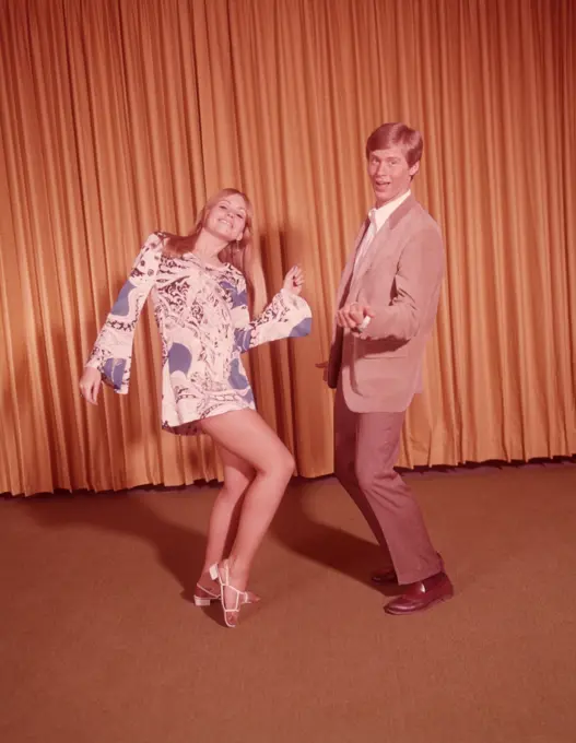 1960S Teen Couple Dancing Girl Wearing Mini Dress