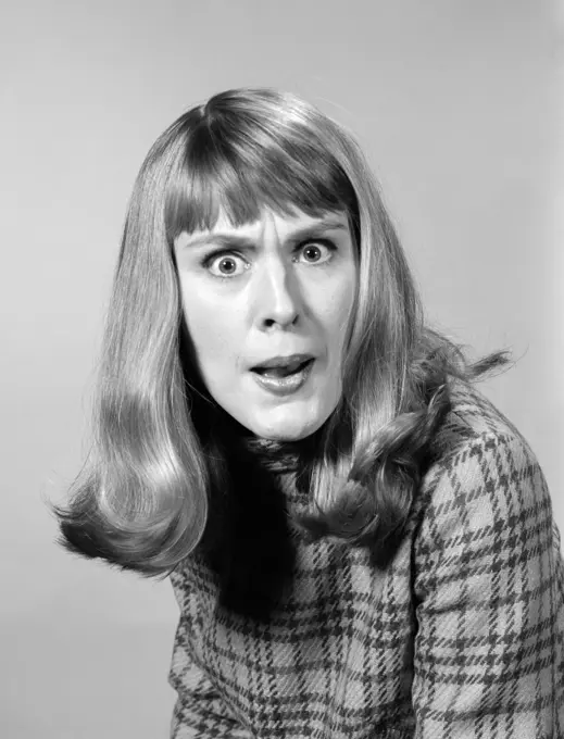 1960S Head Shot Angry Woman Indoor