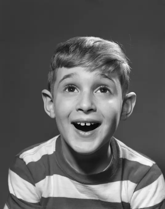 1950S Portrait Smiling Boy Looking Up